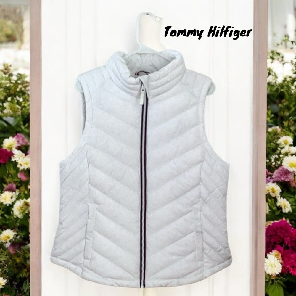 Tommy Hilfiger New Women's White Quilted Vest Large